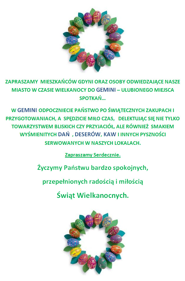 Wielkanoc w GEMINI Życzenia